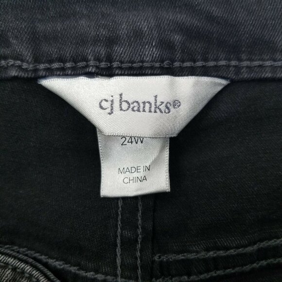 CJ Banks Women's size 24W Jeans Gray Straight Fit Shaped Mid Rise - Picture 6 of 9
